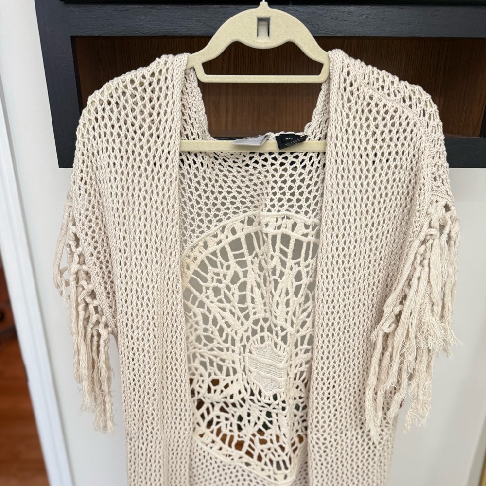 Harley Davidson Crochet Long Cardigan with Fringe Boho-style
